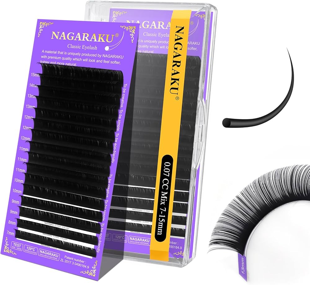 NAGARAKU Eyelash Extension Lashes Matte Black - Soft Natural